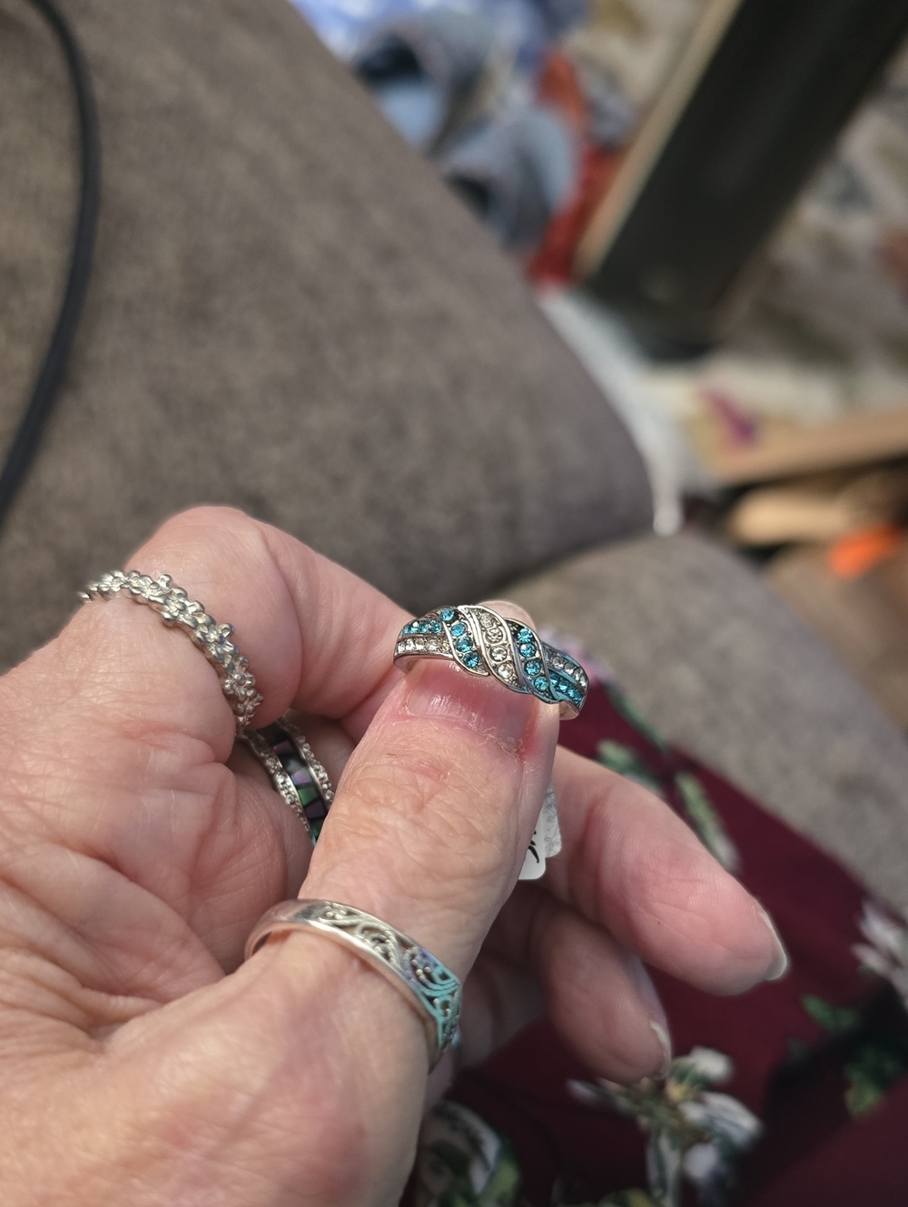 Sterling Silver Blue Topaz Twist Ring - Women Jewelry